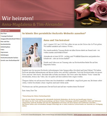 individuelle Hochzeits-Homepages im Ostsee-Hochzeitsportal - Musterseite