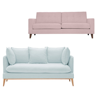Von Pantone ausgewählt: Farbe des Jahres 2016: Rose Quarz und Serenitiy in 2-Sitzer Sofas von fashionforhome.de